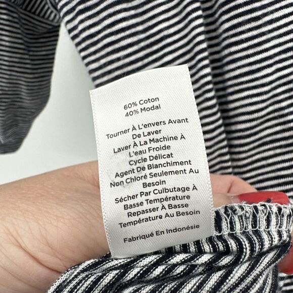 Talbots Shirt Womens Large Blue White Striped Nautical V-Neck Pullover - Picture 7 of 7